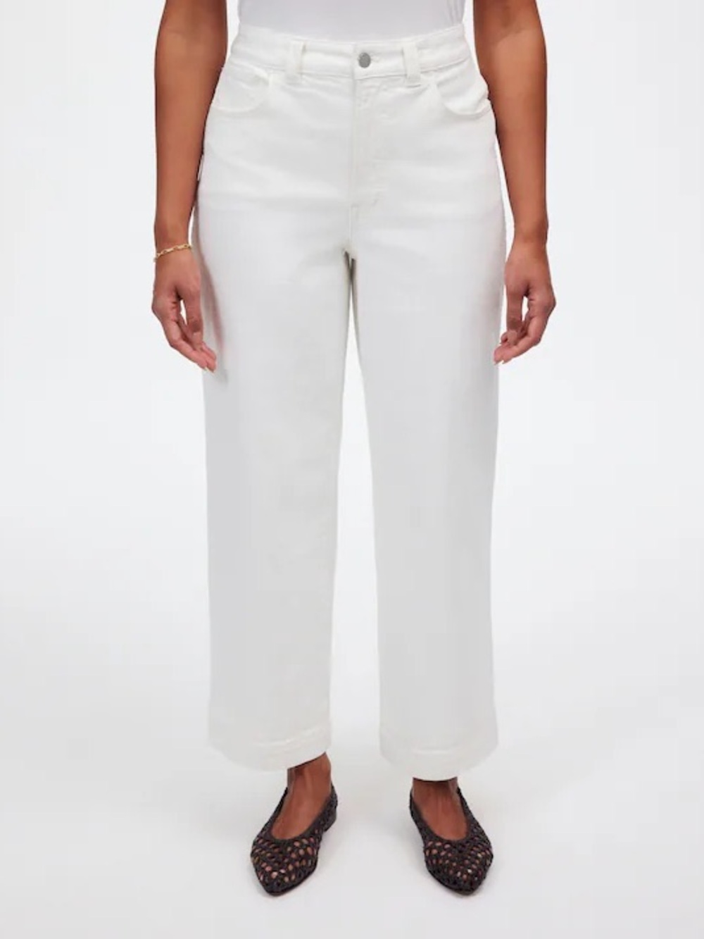 Madewell NWT The Curvy Perfect Vintage Wide-Leg Crop Jeans Size 29 in Tile White